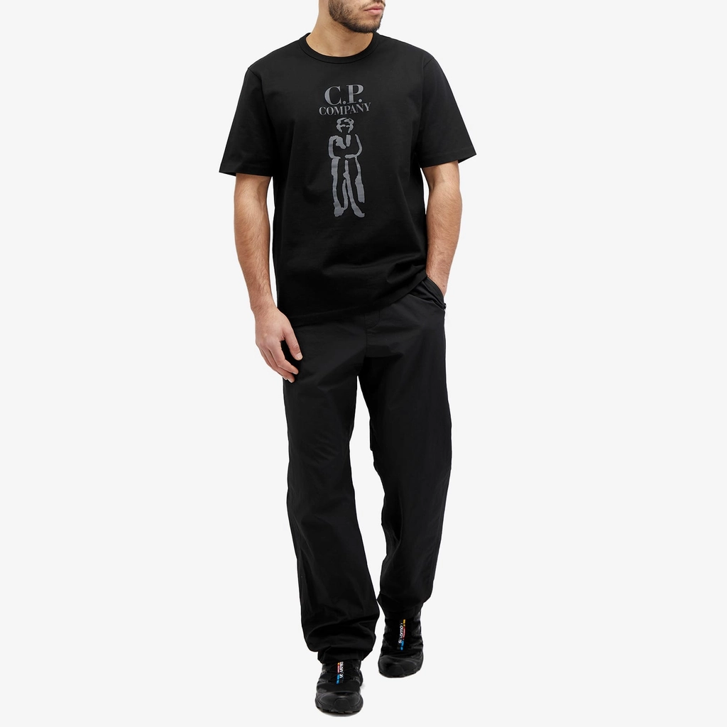 CP Company Men's 30/2 Mercerized Jersey Twisted British Sailor T Black